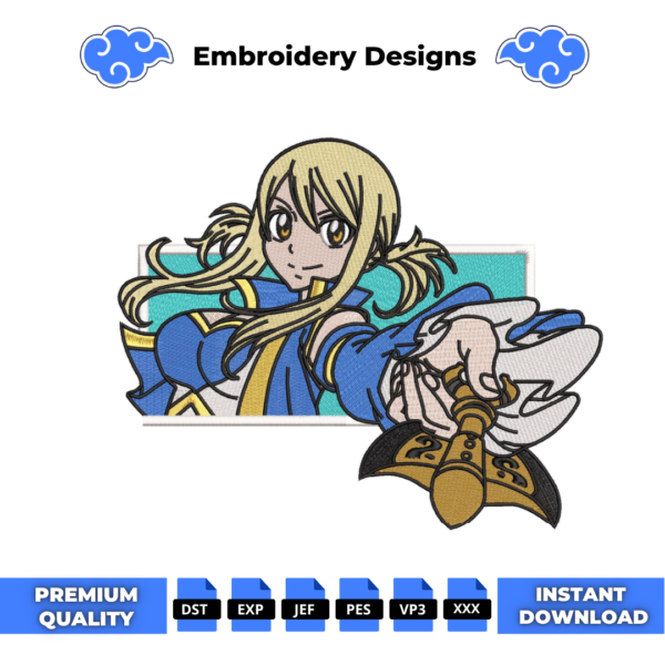 Lucy Heartfilia Embroidery Design