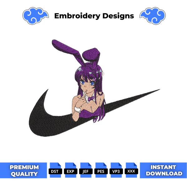 Mai Sakurajima Swoosh Embroidery Design