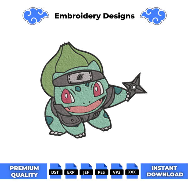Naruto Bulbasaur Embroidery Design