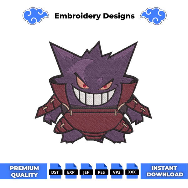 Naruto Gengar Embroidery Design