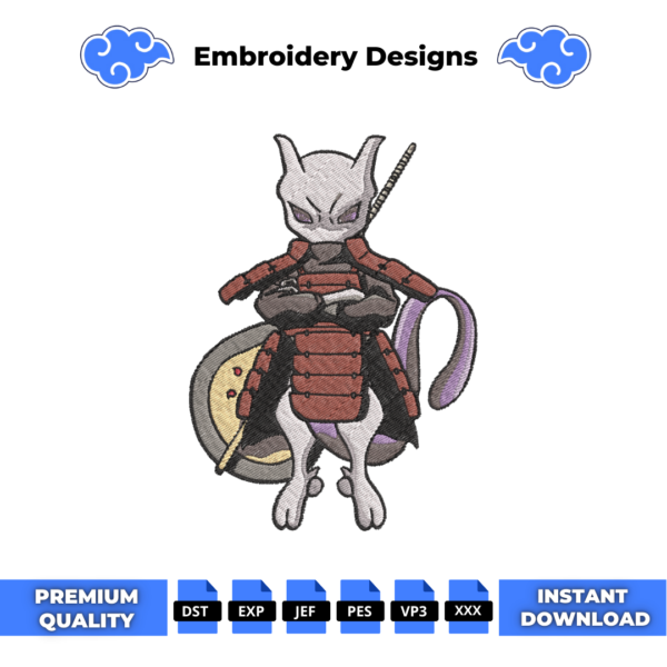 Naruto Mewtwo Embroidery Design