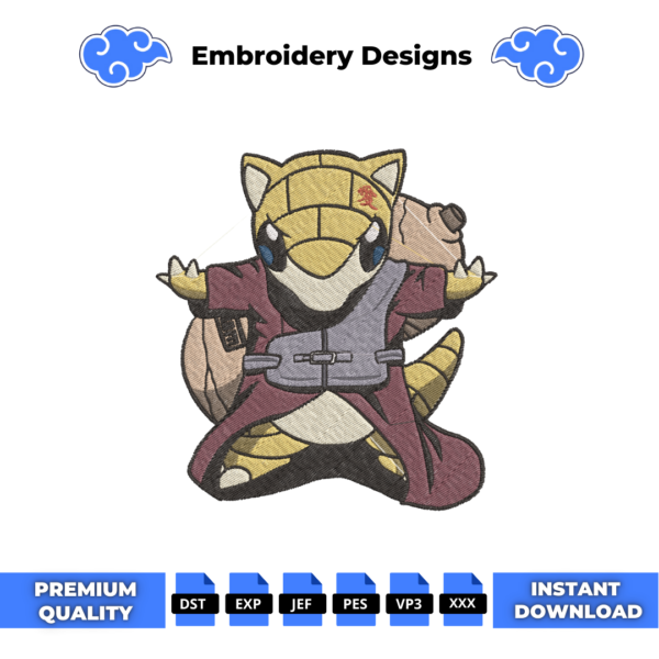 Naruto Sandshrew Embroidery Design