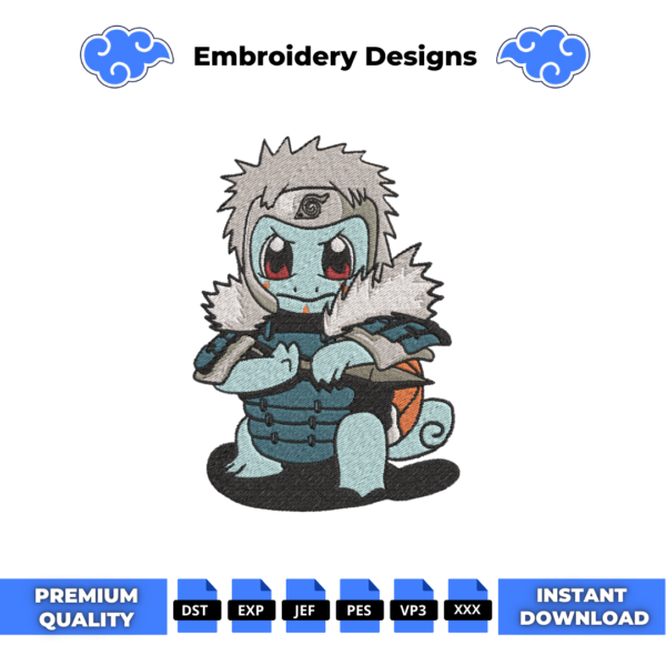 Naruto Squirtle Embroidery Design
