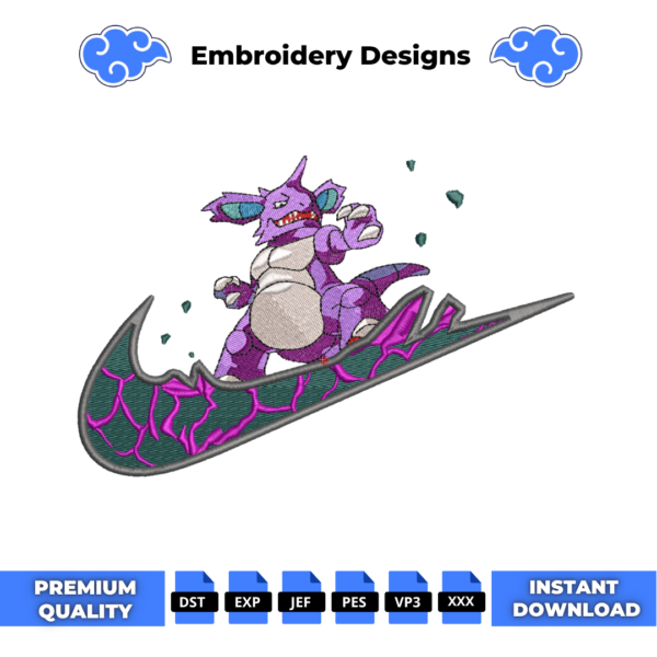 Nidoking Swoosh Embroidery Design