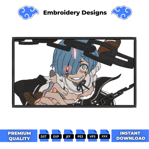 Rem ReZero Boxed Embroidery Design