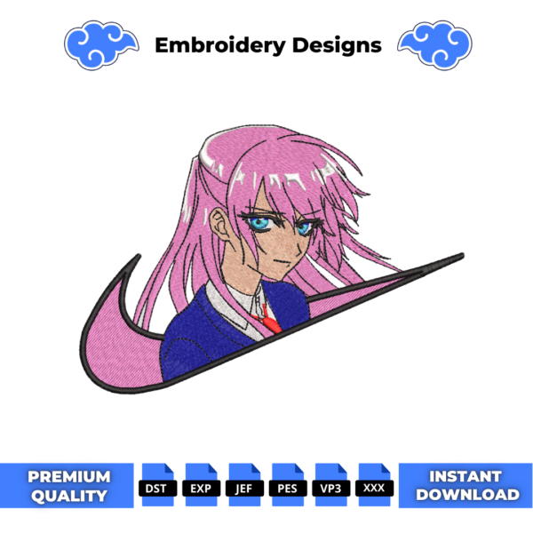 Shikimori Swoosh Embroidery Design