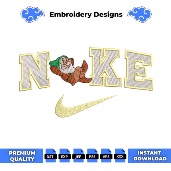 Sleepy Swoosh Embroidery Design