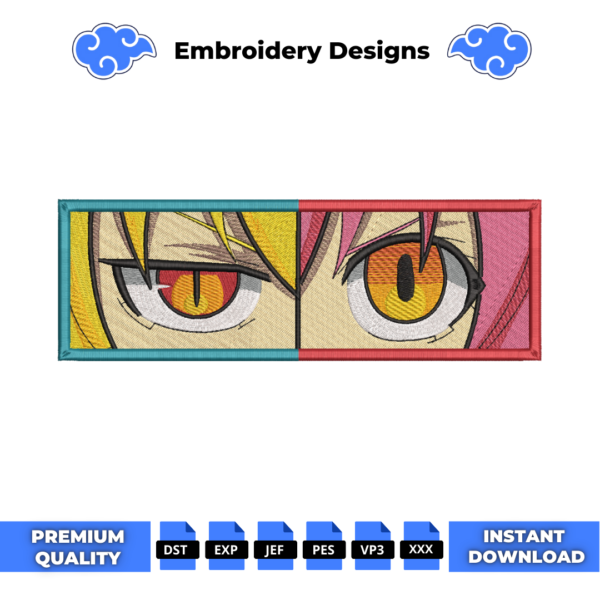 Tohru and Llulu Eyes Embroidery Design