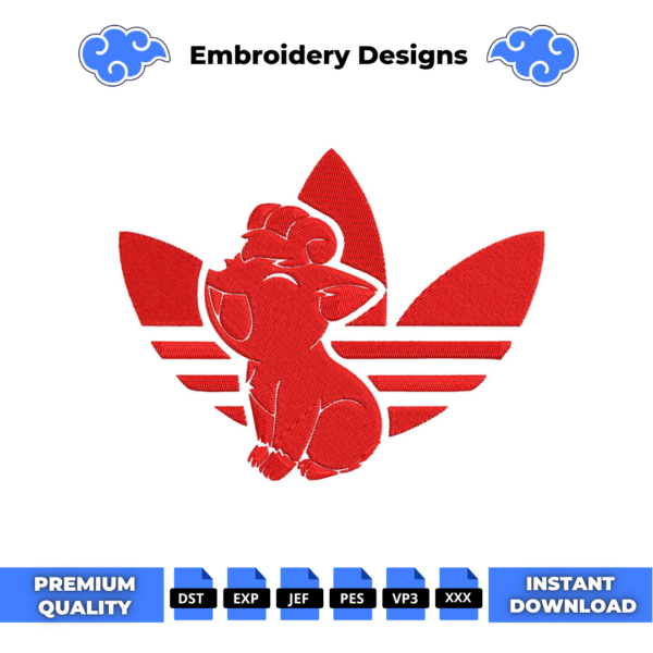 Vulpix Adidas Embroidery Design