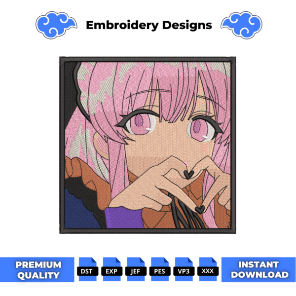 Yuno Gasai Love Boxed Embroidery Design