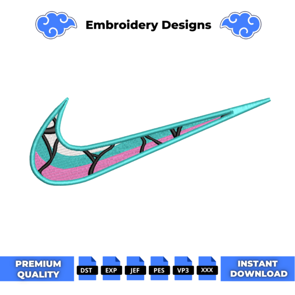 Abstract Swoosh Embroidery Design