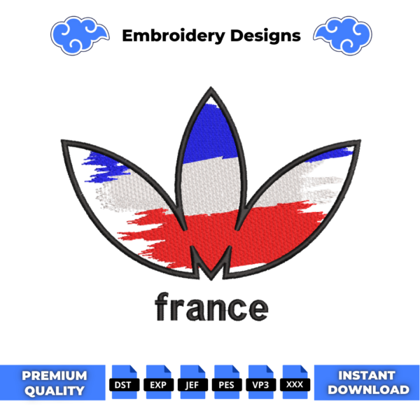 Adidas France Embroidery Design