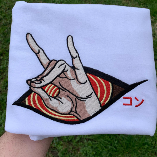Aki Kon Hand Embroidery Design stitched by a customer