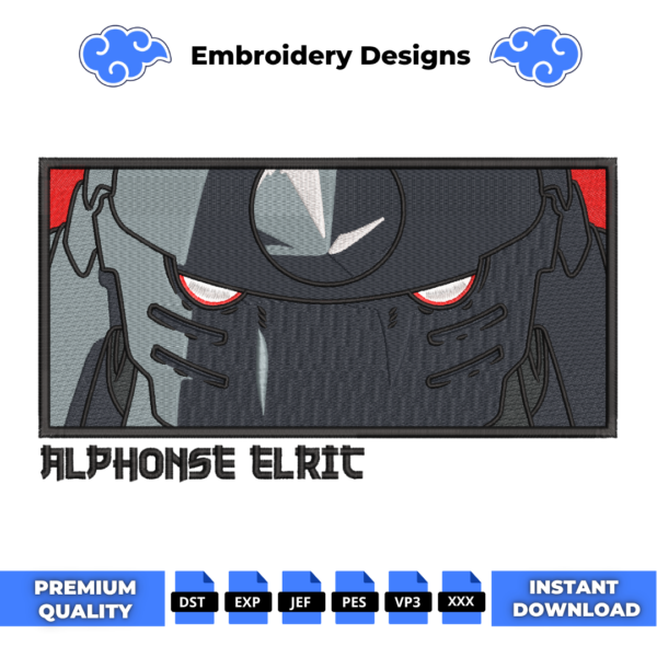 Alphonse Elric Eyes Embroidery Design