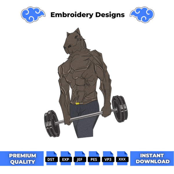 Animal Gym Embroidery Design