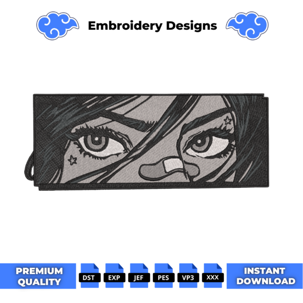 Anime Girl Eyes V2 Embroidery Design
