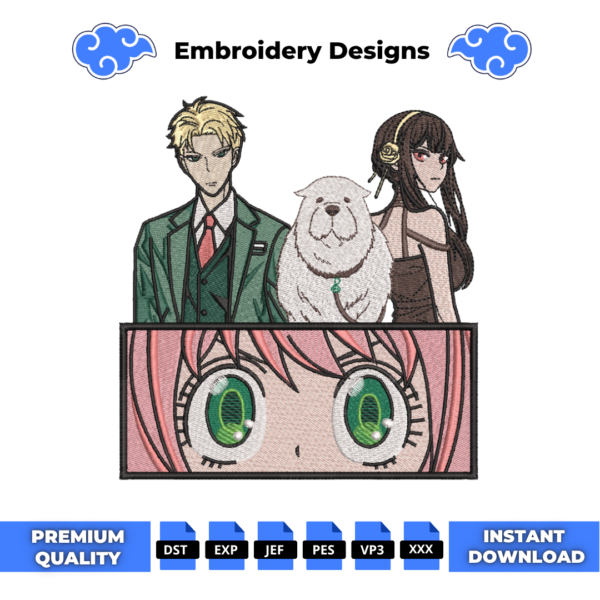 Anya Eyes Spy X Family Embroidery Design