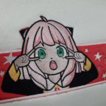 Anya Forger Anime Embroidery Design stitched by a customer