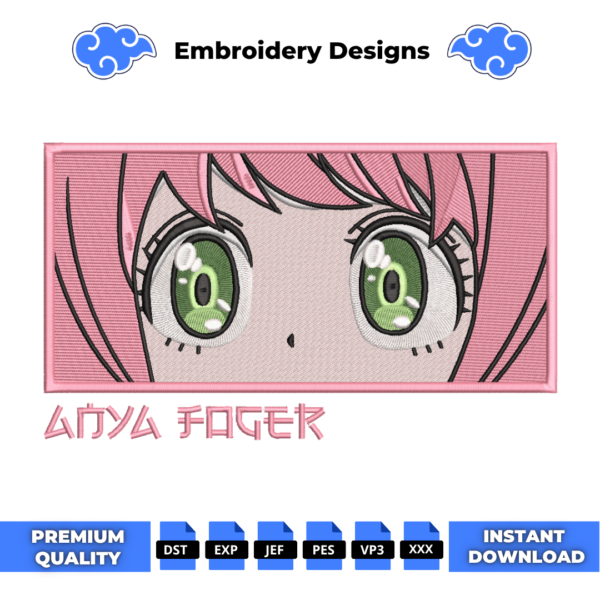 Anya Forger Eyes V2 Embroidery Design