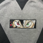 Asta Eyes Embroidery Design stitched by a customer