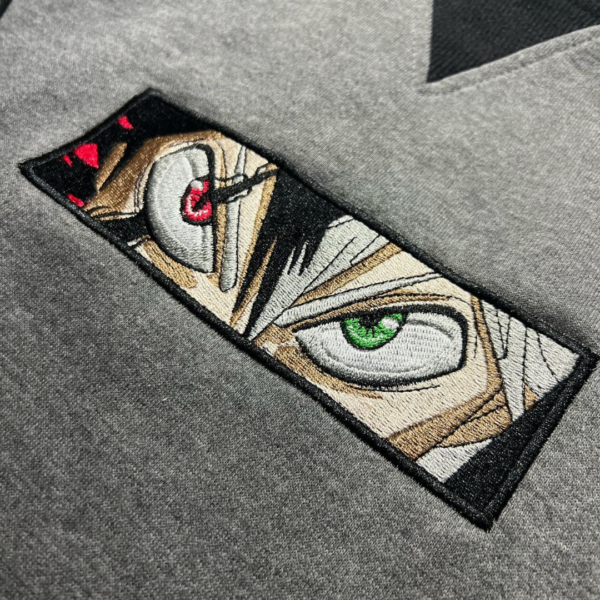 Asta Eyes Embroidery Design stitched by a customer