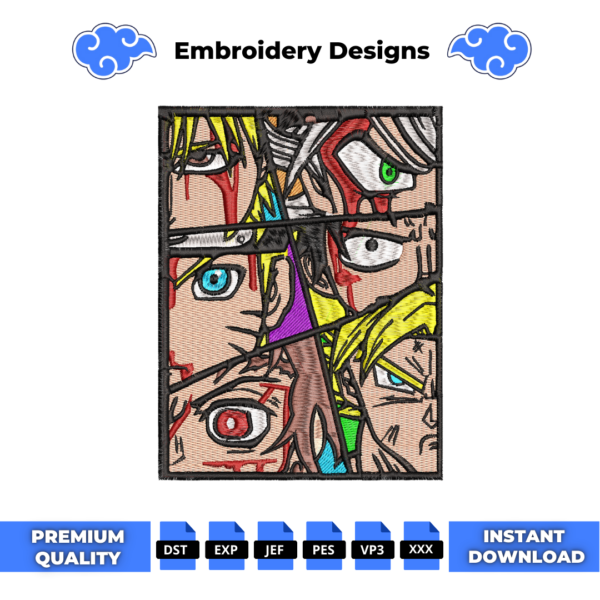 Avengers of Anime Embroidery Design