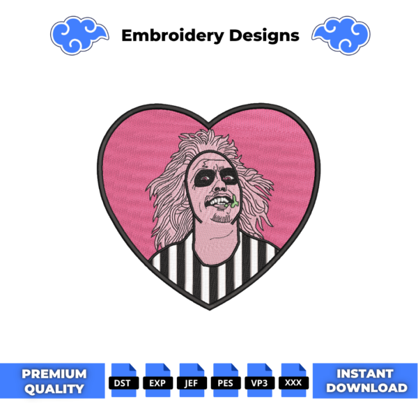 Beetlejuice Love Embroidery Design