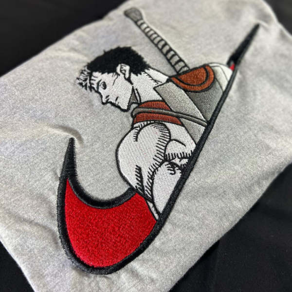 Berserk Guts Embroidery Design stitched by a customer