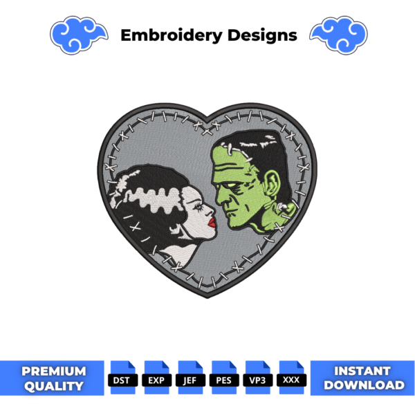 Bride of Frankenstein Embroidery Design