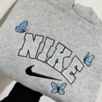 Butterfly Swoosh Embroidery Design stitched by a customer