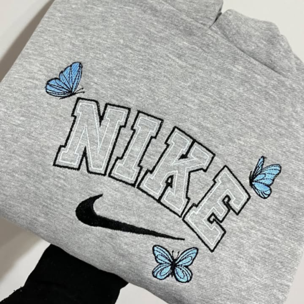 Butterfly Swoosh Embroidery Design stitched by a customer