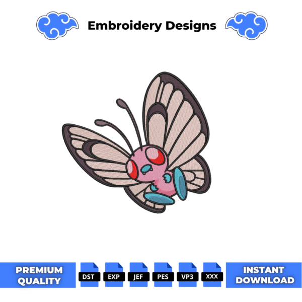 Butterfree Embroidery Design