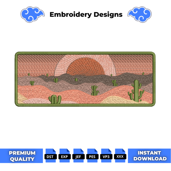 Cactus Valley Embroidery Design