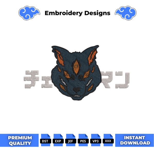 Chainsaw Man Fox Devil Embroidery Design
