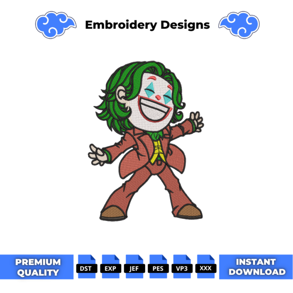 Chibi Joker Embroidery Design