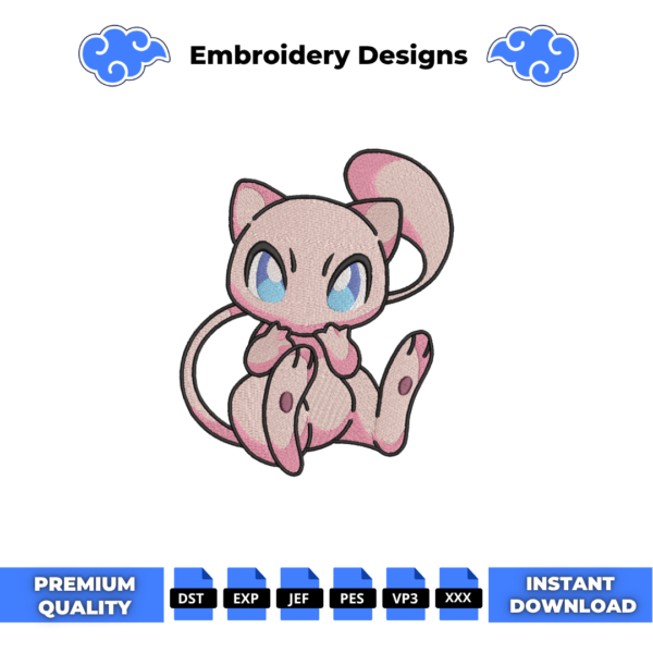 Chibi Mew Embroidery Design