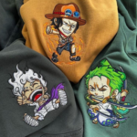 Chibi Zoro Embroidery Design stitched by a customer