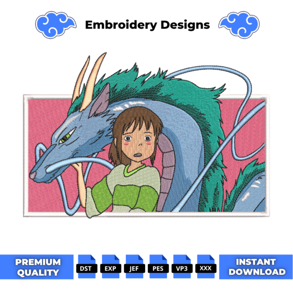 Chihiro and Haku Embroidery Design
