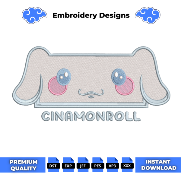Cinnamoroll Eyes Embroidery Design