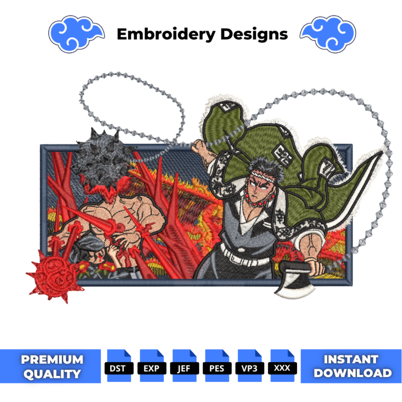 Demon Slayer Battle Embroidery Design