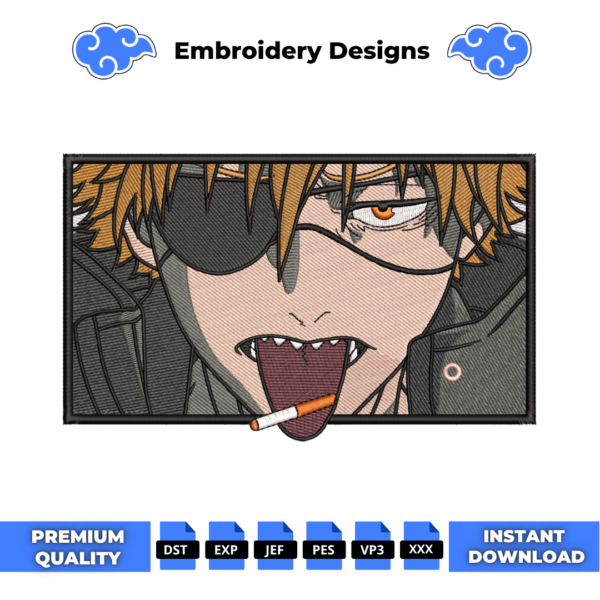 Denji V2 Embroidery Design