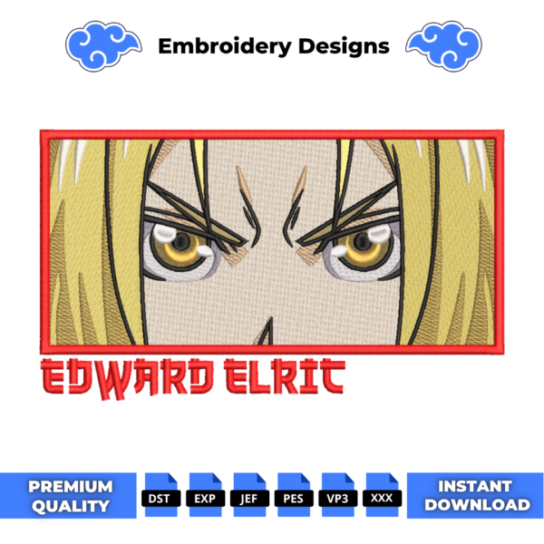 Edward Elric Eyes Embroidery Design