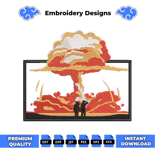 Epic Nuclear Explosion Embroidery Design