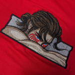 Eren The Fallen Angel Embroidery Design stitched by a customer