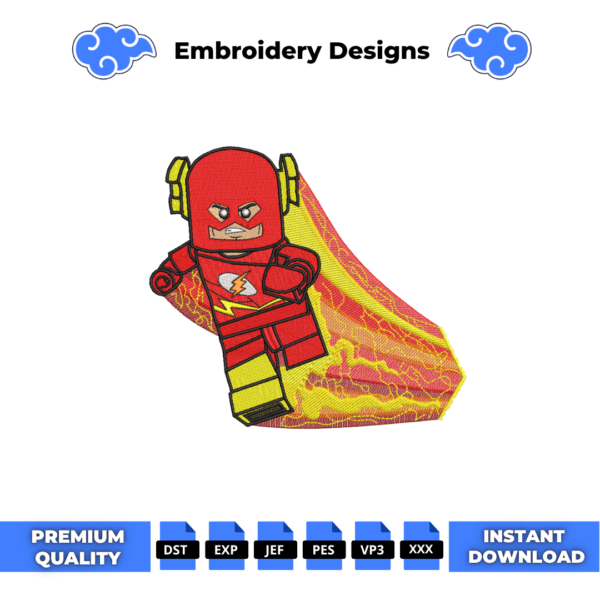 Flash Lego Embroidery Design