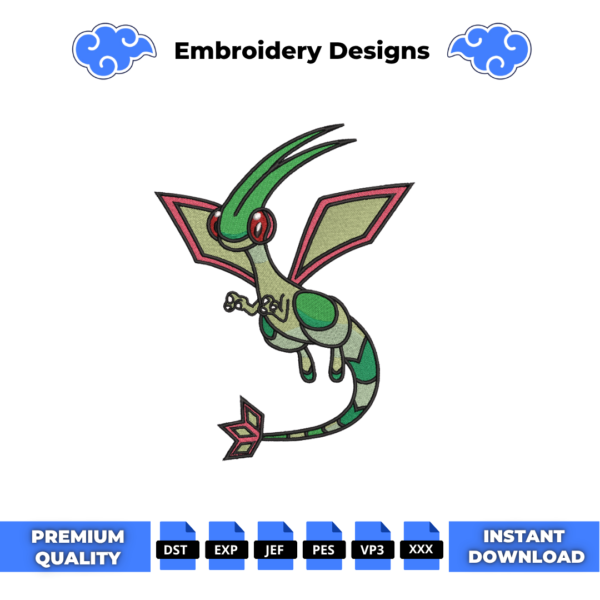 Flygon Embroidery Design