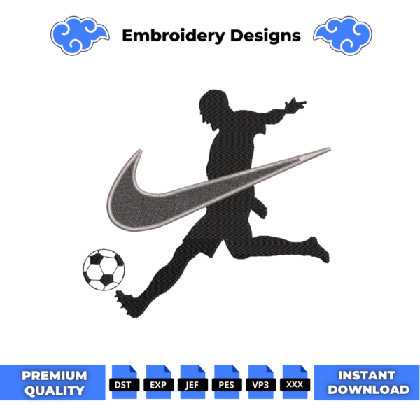 Football Swoosh Embroidery Design