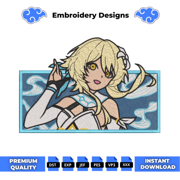 Genshin Impact Boxed Embroidery Design