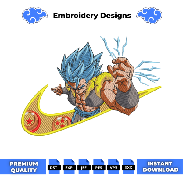 Gogeta Swoosh V2 Embroidery Design