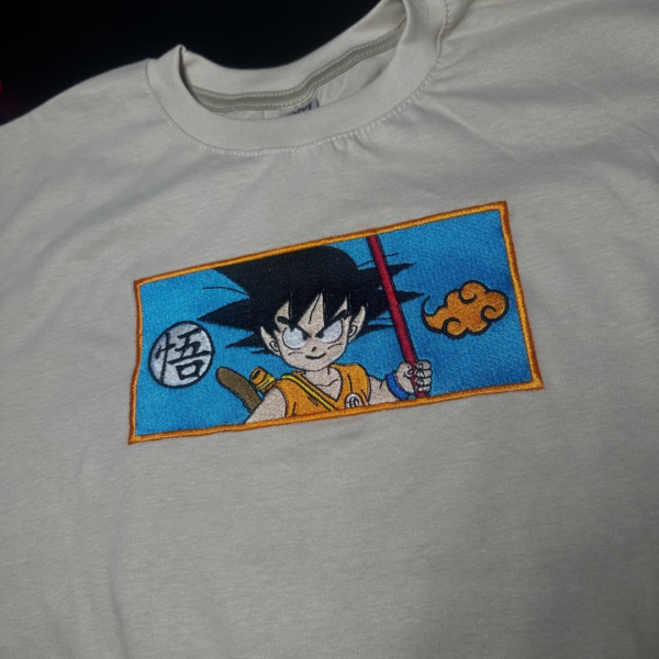 Goku DragonBall Boxed Embroidery Design stitched by a customer